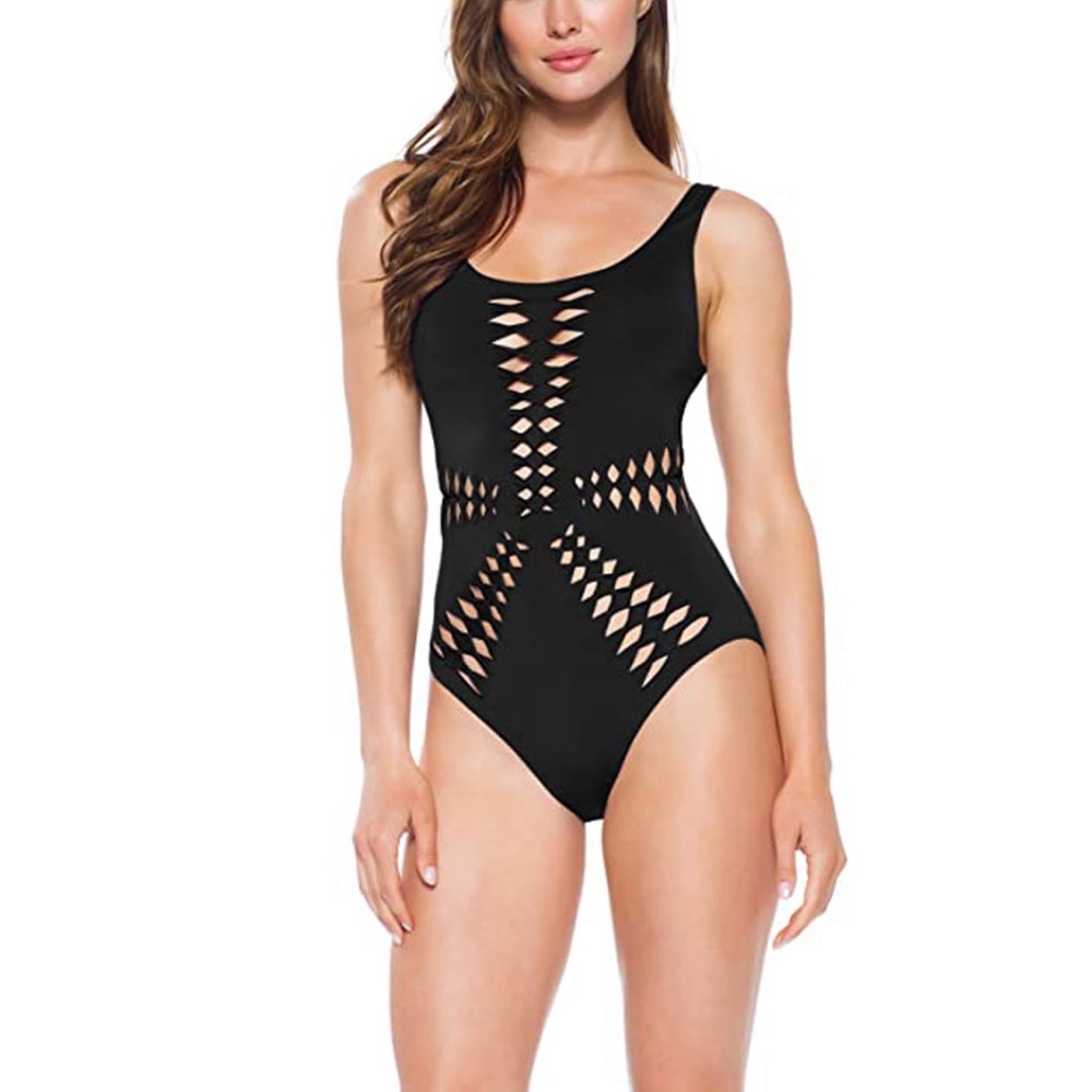 Becca by Rebecca Virtue Origami Cutout One Piece Swimsuit Size M